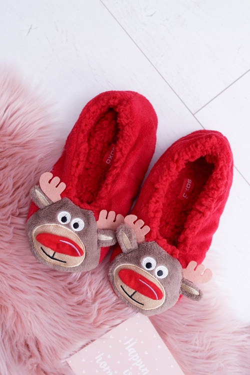 Home Women's SOXO Christmas Reindeer Ballerinas Red