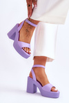 Fashionable Sandals On Massive Heel Violet Karmine