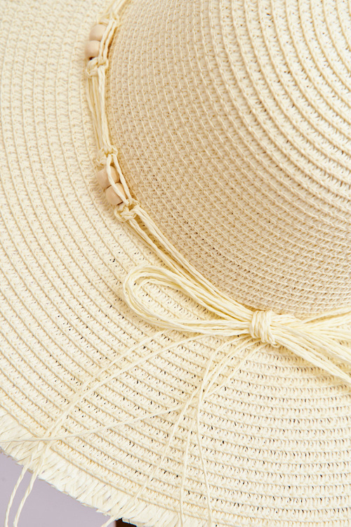 Women's Fashionable Hat With Decorative Bow light beige