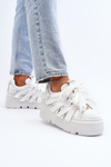 White Chunky Platform Sneakers Zazoo 2F-7033