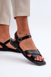 Women's Flat Sandals Made of Eco Leather S.Barski KV27-003 Black