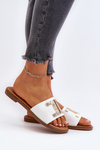 Women's White Sandals with Decoration Ollavia