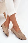 Women's Loafers Made of Eco Suede Flat Beige Miryelle
