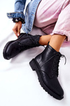 Classic Tiered Leather Booties Black Melome