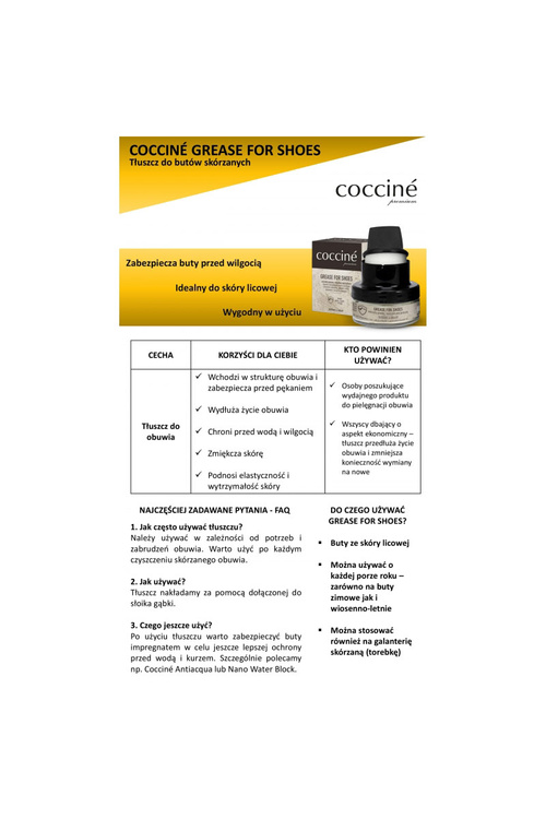 Coccine Grease for Veneer Leather Protection and Softening