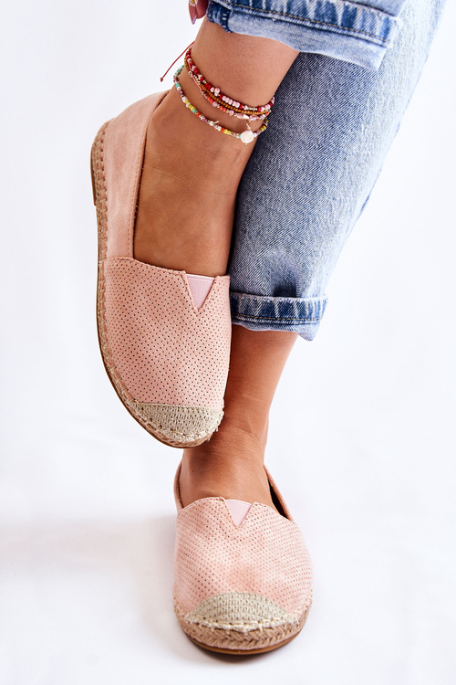 Espadryle Wsuwane Damskie Zamsz Nude Corry