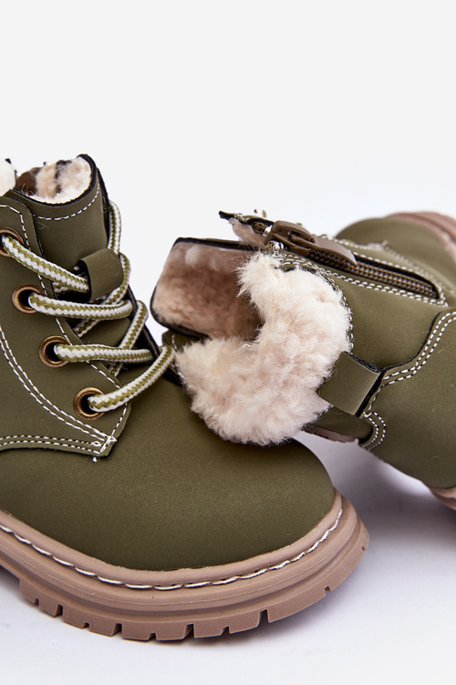 Children's Trapper Boots with a Zip and Sheepskin Zilelone Marialee