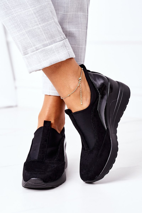 Slip-On Wedge Sneakers Vinceza 10593 Black