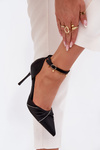 High heels with crystals Black Katlina