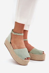 Women's platform espadrilles with weaving mint Selise