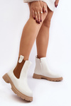 Women's ankle boots with zipper White Ramhel