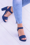 Women's Navy Blue Rubber Stiletto Sandals Meliski Viene