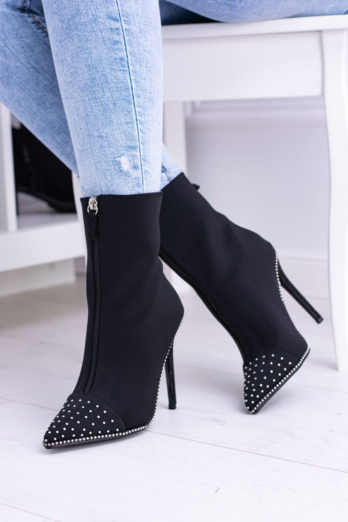 Black Suede Stiletto Boots Regio