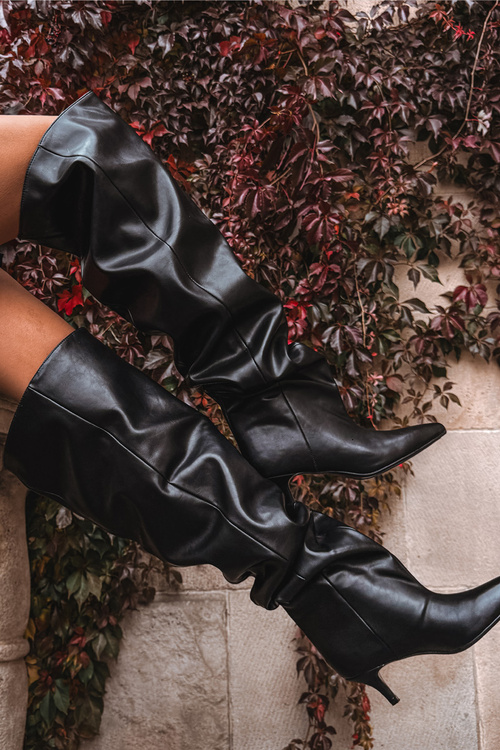 Slip-on Women's High Heel Boots Black Ysolienne