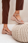 Platform And Wedge Sandals Made Of Eco Suede Beige Nendal