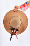 Women's Hat With A Colorful Strip Camel Marsela