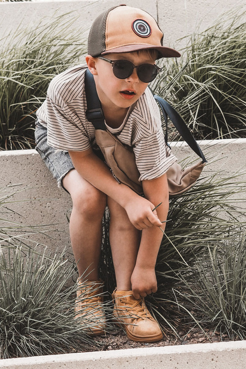 Children's High-top Sneakers With A Zipper Camel Boone