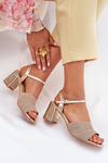 Women's Sandals With Block Heel Gold Sarena