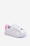 Children's Sport Shoes White and Neon Pink Glossy