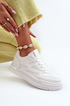 Women's Platform Sneakers in White Faux Leather Lynnette