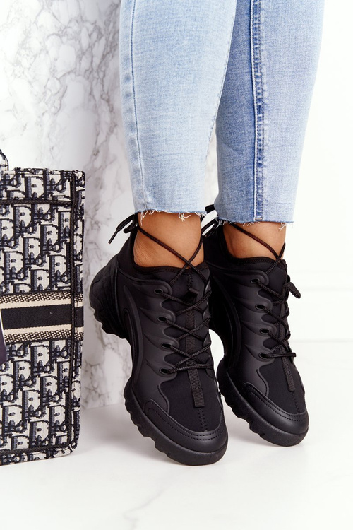 Damskie Sportowe Buty Sneakersy Czarne Born This Way