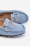 Women's Leather Loafers Light blue Downtown