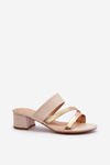 Women's Low Heel Beige Sandals Rosila