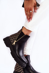 Women's Leather Boots With A Decorative Zipper Black Lorra