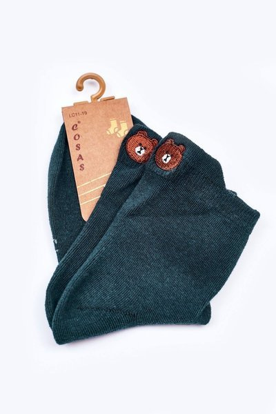 Children's Cotton Socks With A Teddy Bear COSAS Turquoise
