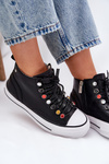 Leather High Top Sneakers Women GOE RR2N4101 Black