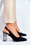 Pumps On A Post With A Snake Pattern Sergio Leone PB218 Black