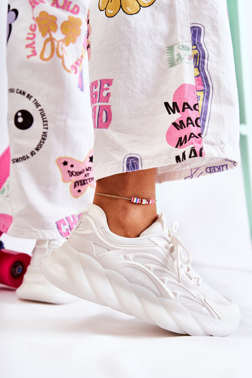 Buty Sportowe Sneakersy Modne Damskie Białe Sollero