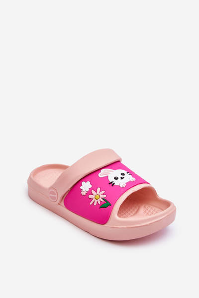 Light Children's Slides Sandals With Animal Motif Pink Rico