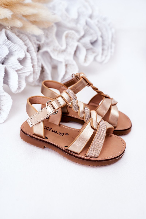 Children's Sandals With Glitter Gold Batilda
