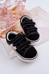 Classic Children's Sneakers With Velcro Black Phiris