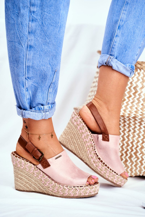 Women's Sandals On Wedge Heel Big Star Pink FF274984