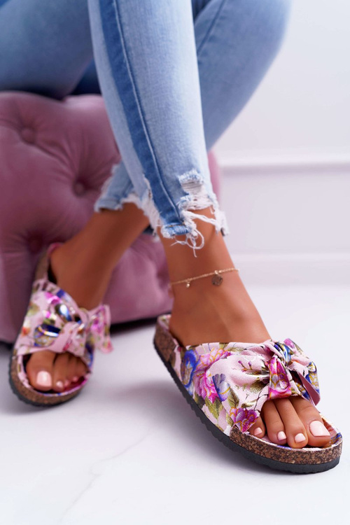 Cork Lining Flip Flops Pink Wendy Blossoms