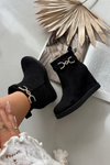 Women's Platform Ankle Boots with Decorative Detail Black Marivana