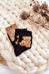 Women's Classic Cotton Socks With Teddy Bear Black