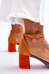 Low Heel Suede Sandals Violet-yellow Quincy