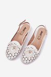 Perforated Ballerinas With Open Heel White Navinnia