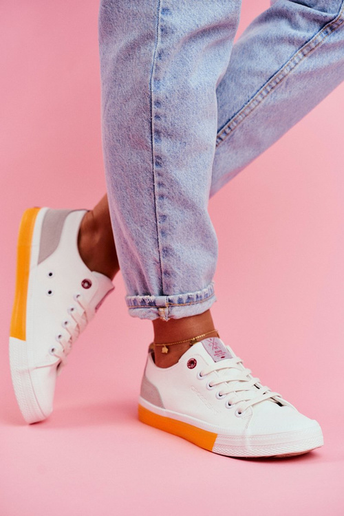 Women's Sneakers Cross Jeans White Orange FF2R4043C