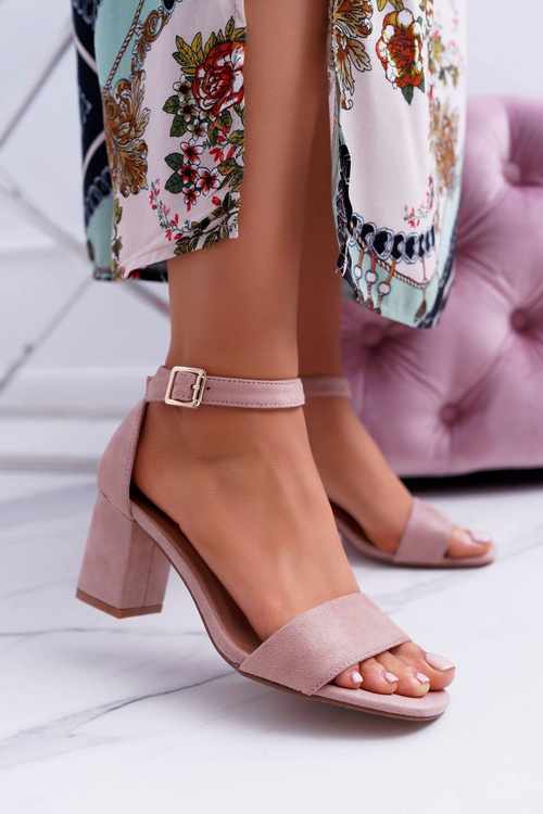 Pink Women's Stiletto Sandals Suede NewGenua