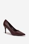 Women's High Heels Made of Eco Leather Chocolate Sivana