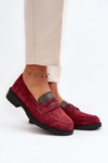 Women's Embellished Moccasins Burgundy Dananei