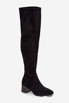 Women's knee-high boots with heel black Carina