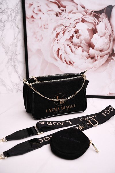 Women's Clutch Handbag With Round Purse LAURA BIAGGI Black