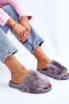 Slippers With Fur Rubber Grey Allyson