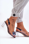 Decorated Heels Sandals Navy Blue SBarski MR1037-16