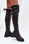 Women's Knee High Boots with Laces Black Rylissa